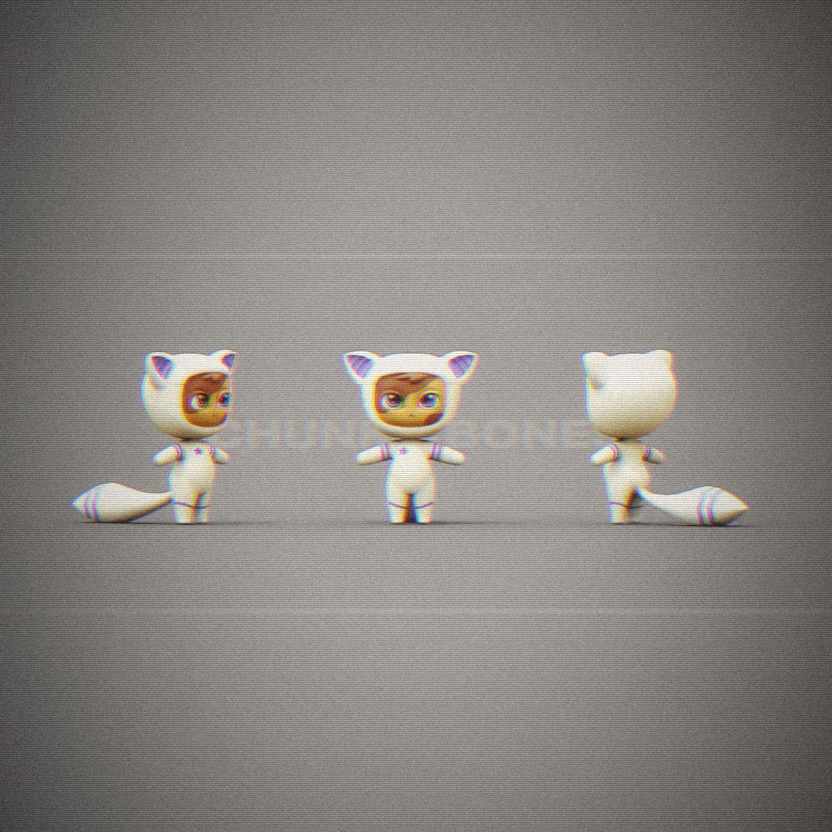 Space Cat character turnaround